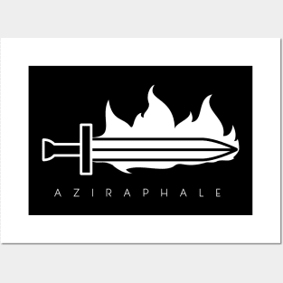 Aziraphale flaming sword Posters and Art